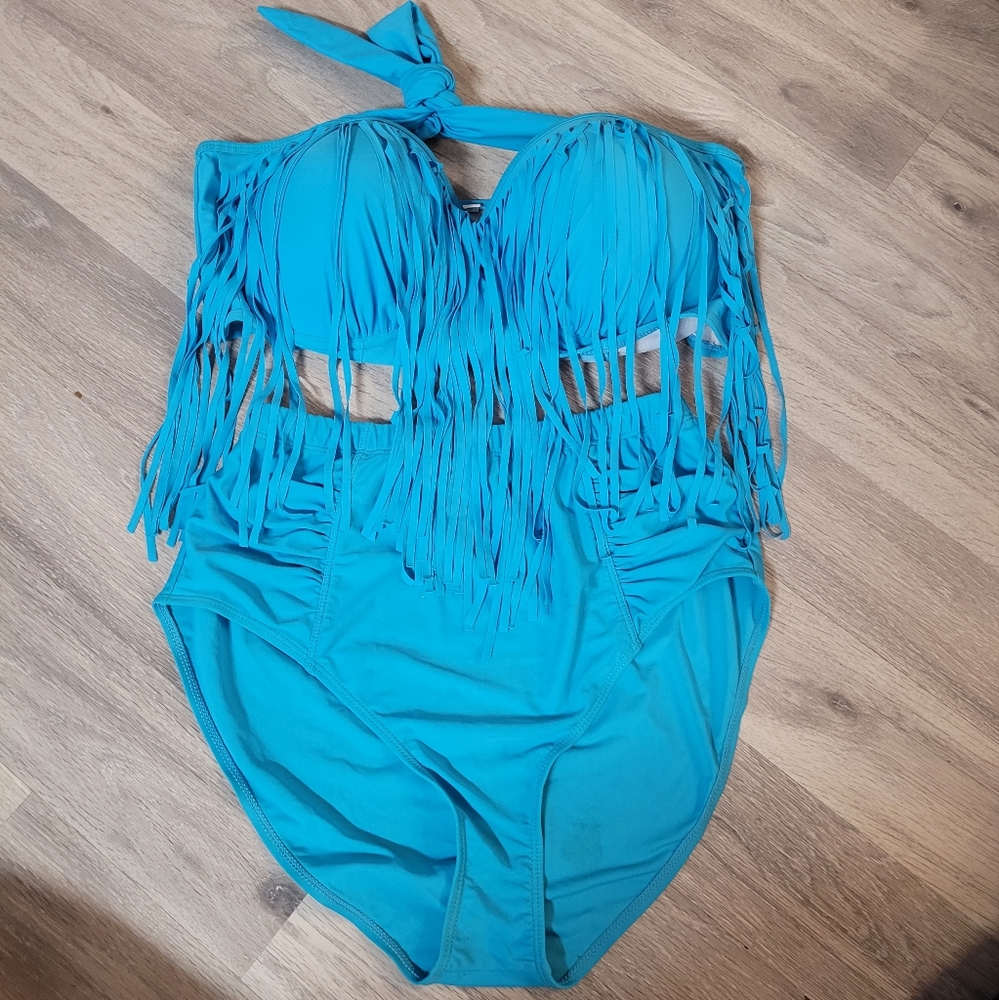 Blue High waist bikini
